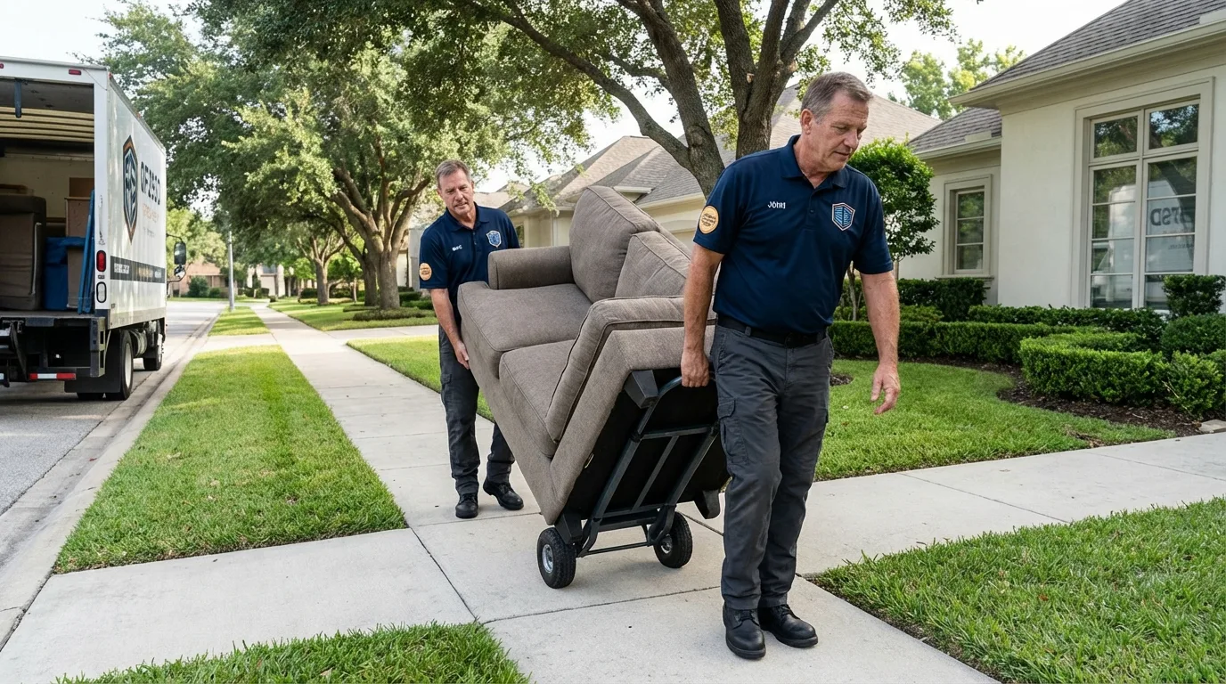 Local residential moving crew loading furniture in Stottville, NY