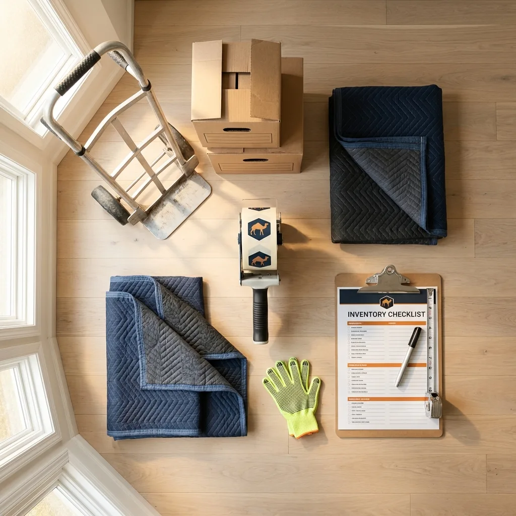 Professional moving supplies and packing materials layout for Stottville residential relocations