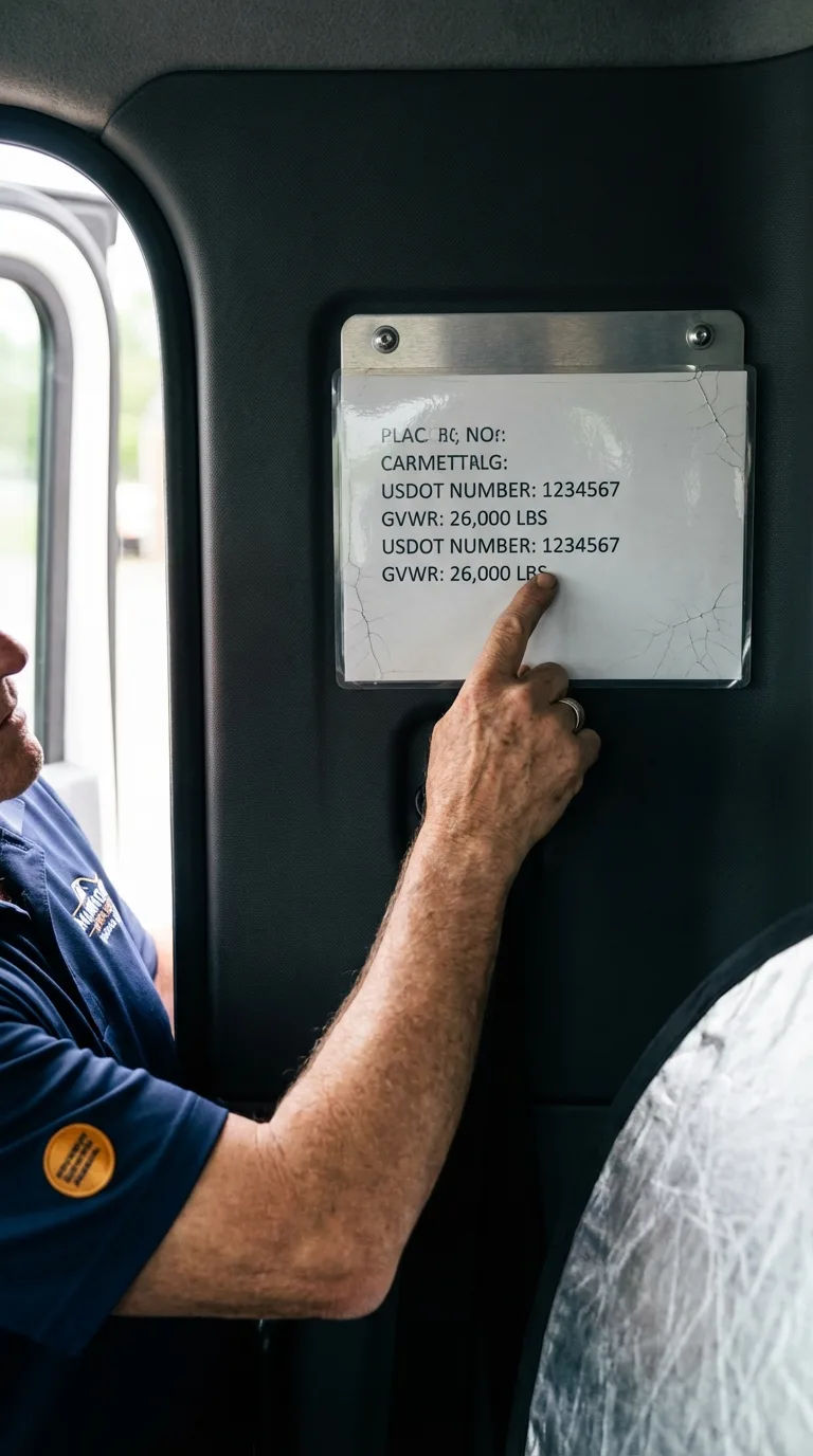 USDOT licensing placard verification in Stottville